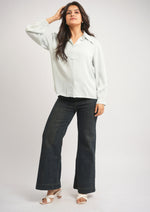 Radiant Poise Satin Statement Shirt