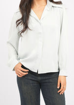 Radiant Poise Satin Statement Shirt