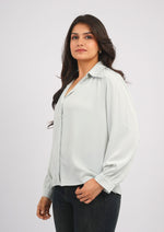 Radiant Poise Satin Statement Shirt