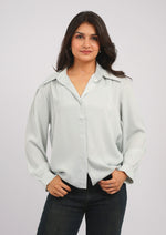 Radiant Poise Satin Statement Shirt