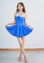 Cute Short Dress with Beautiful Front Rose