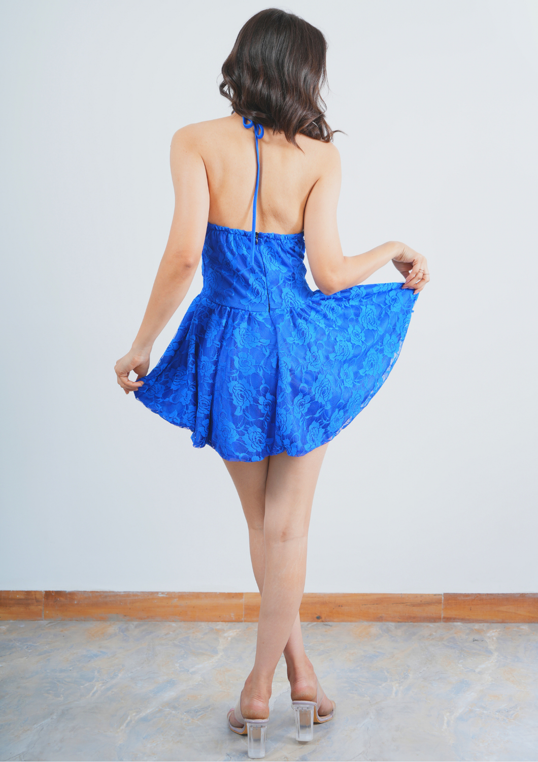 Cute Short Dress with Beautiful Front Rose