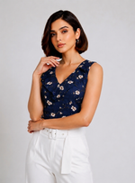 Floral V-Neck Crop Top